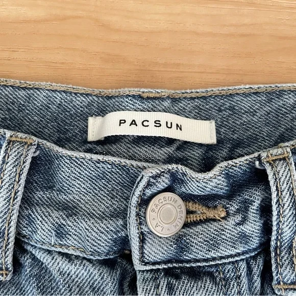 PacSun High Rise Straight Leg Jeans Blue Button Fly Women’s Size 26 - Picture 4 of 12